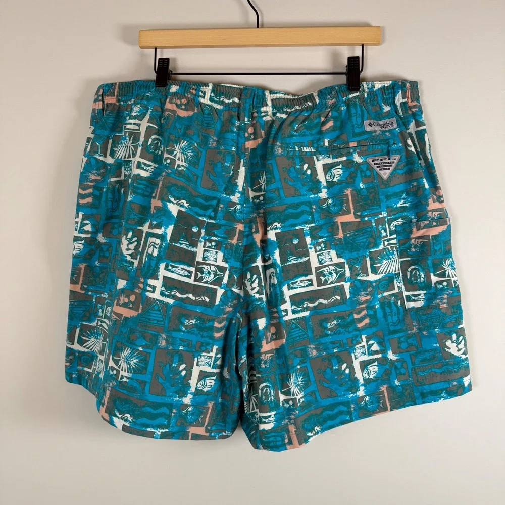 Columbia PFG Men's Backcast Lined Swim Trunks Water Shorts‎ Fishing XXL Hawaiian